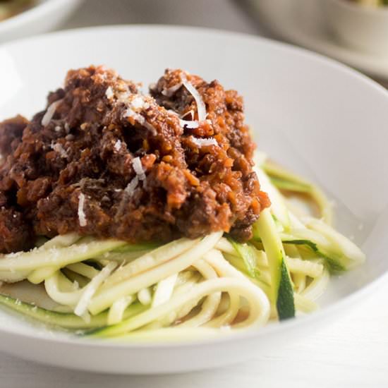 Zucchini Noodle Bolognese