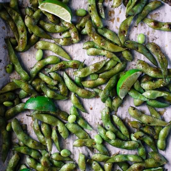 Roasted Edamame w/ Togarashi