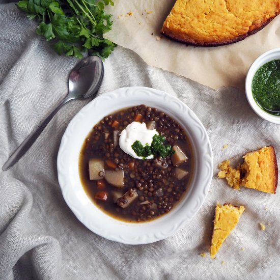 Gluten Free Puy Lentil Soup