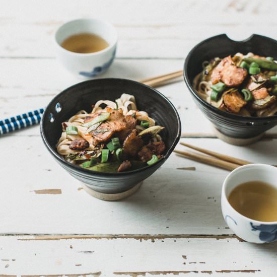 Twice Cooked Pork And Leek Noodles