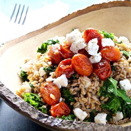 Mediterranean Kale Farro Salad