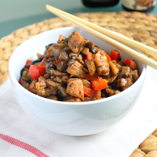 Chicken Mushroom Pepper Stir Fry