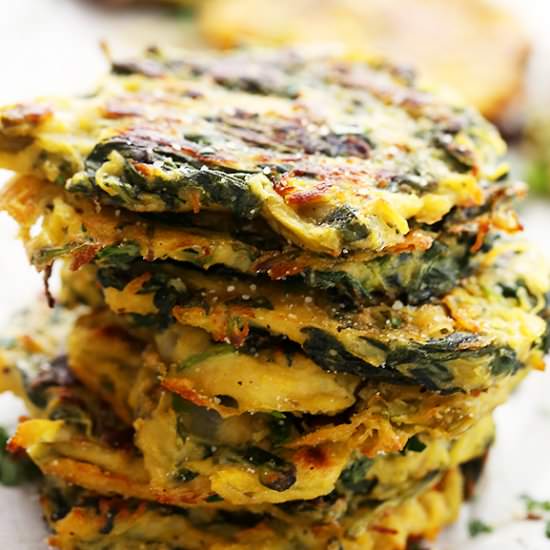 Spinach, Kale & Squash Fritters