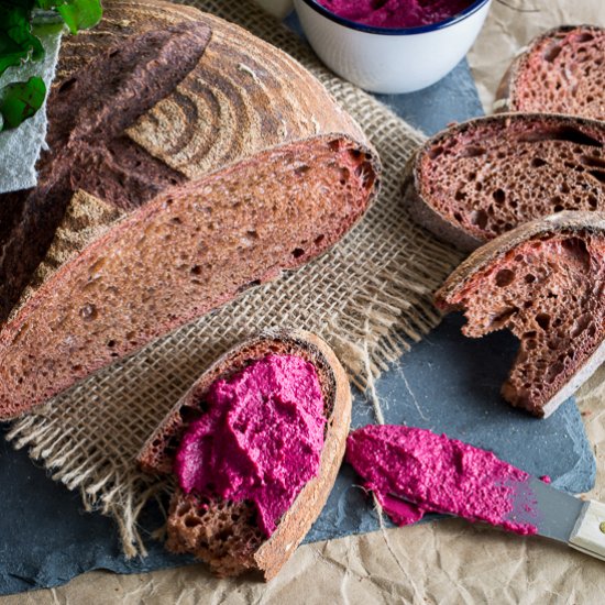 Sourdough Beet Bread & Beet Hummus