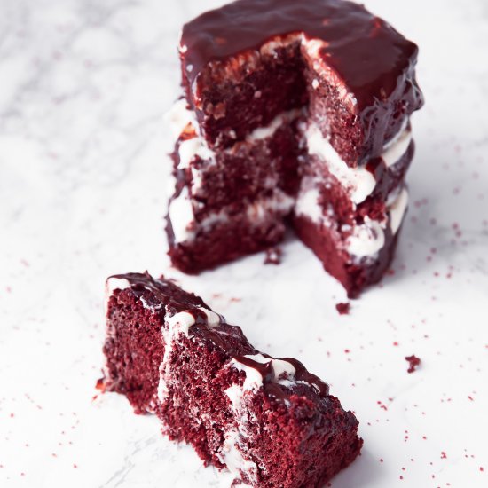 30 Minute Red Velvet Cake For Two