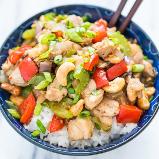 Cashew Chicken Veggie Stir Fry