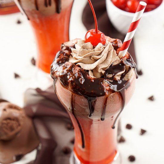 Cherry & Chocolate Ice Cream Float