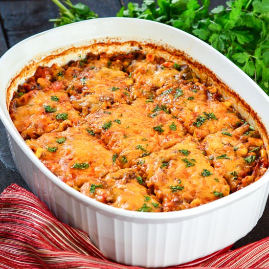 Mexican Beef and Rice Casserole