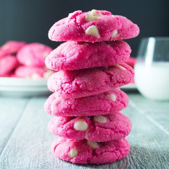 Pink White Chocolate Sugar Cookies