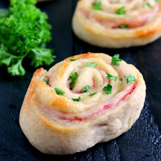 Baked Ham and Cheese Roll-Ups