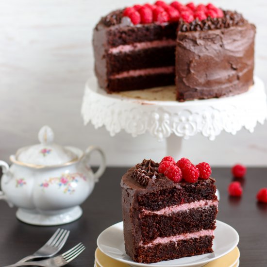 Red Wine Chocolate Raspberry Cake