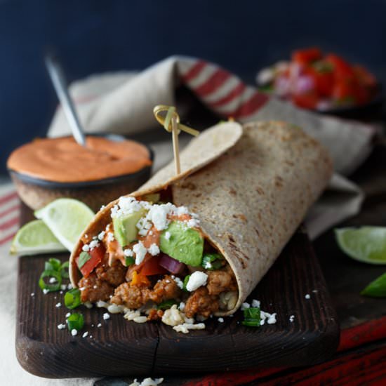 Healthy Korean Pork Burritos