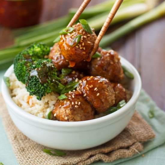 Ginger Glazed Tofu Meatballs