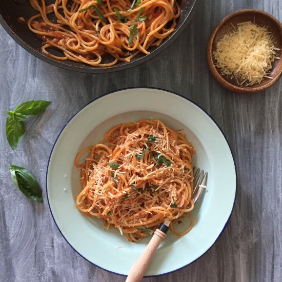 Spaghetti in Tomato Sauce