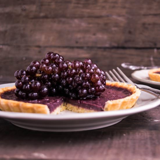 Red Wine Tart with Champagne Grapes