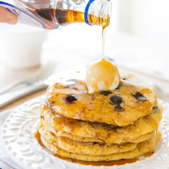 Blueberry Cornmeal Pancakes