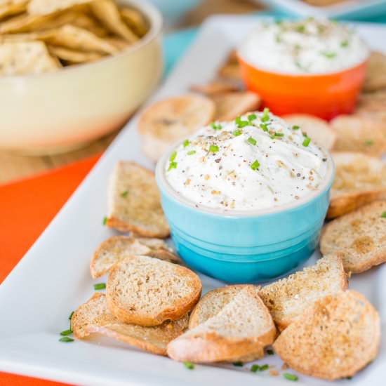 Everything Bagel Dip & Bagel Chips