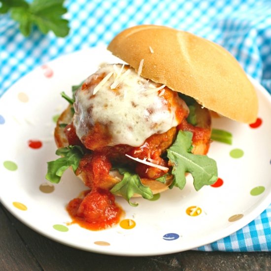 Mozzarella-Stuffed Meatball Sliders