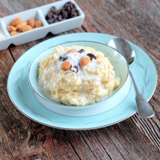 Coconut Millet Breakfast Porridge