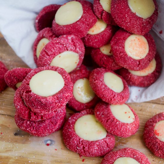 Red Velvet & Cheesecake Thumbprints