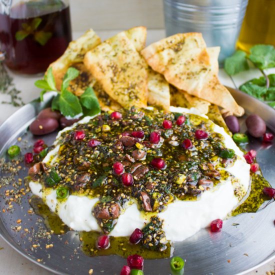 Labneh Dip with Zaatar Topping