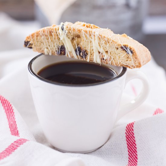 White Chocolate Cherry Biscotti