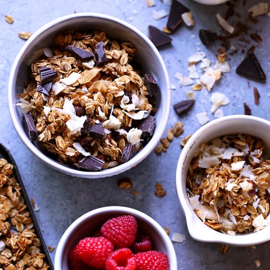 Toasted Coconut Chocolate Granola