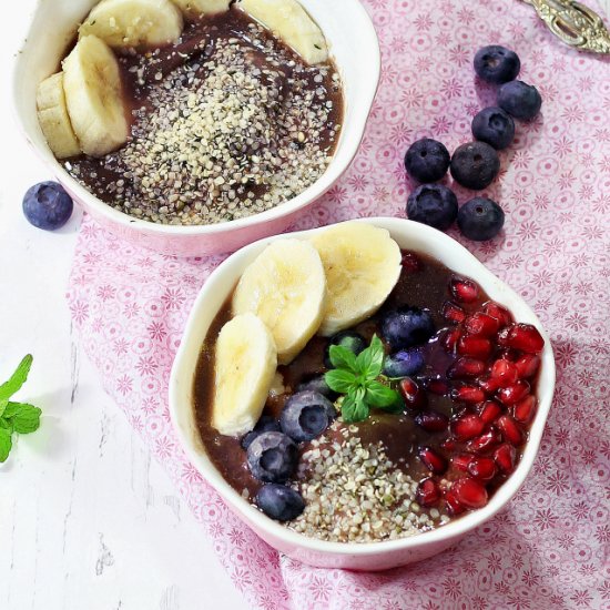 Acai Bowls Topped With Fresh Fruit