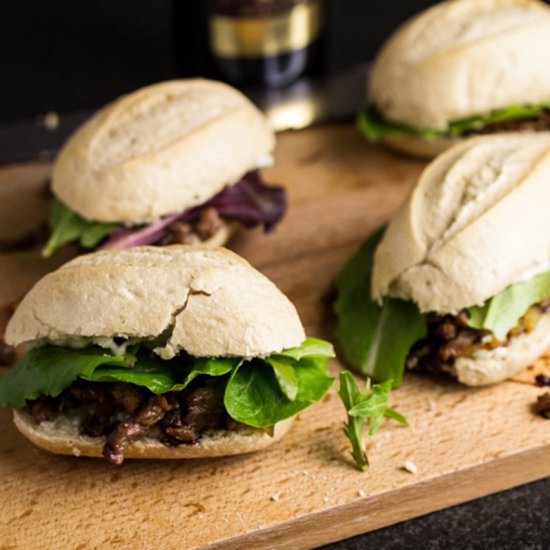 Blue Cheese Balsamic Steak Sliders