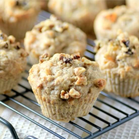 Banana Apricot Walnut Muffins