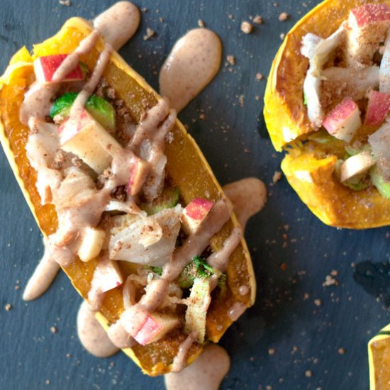 Delicata Squash Kimchi Bowls