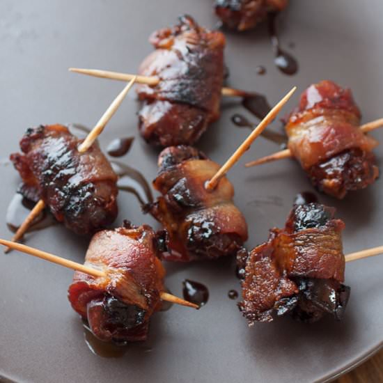 Bacon Wrapped Dates+Maple Balsamic