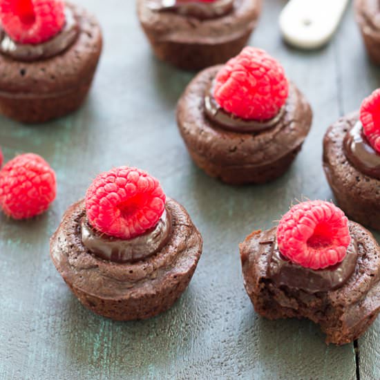 Raspberry Brownie Bites