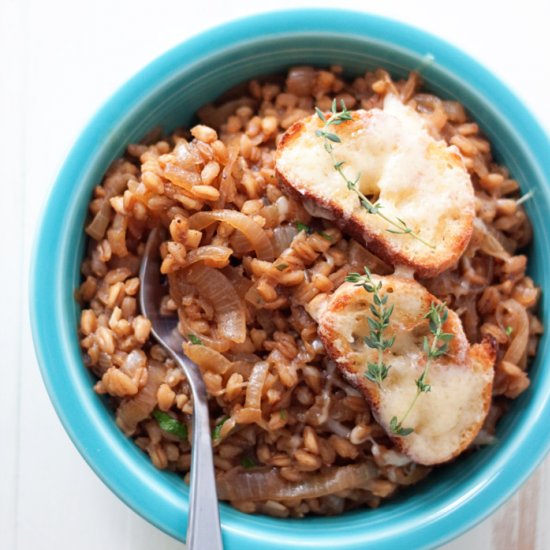 One-Pot French Onion Farro