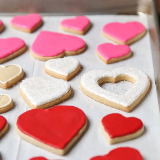 Iced Sugar Cookie Hearts