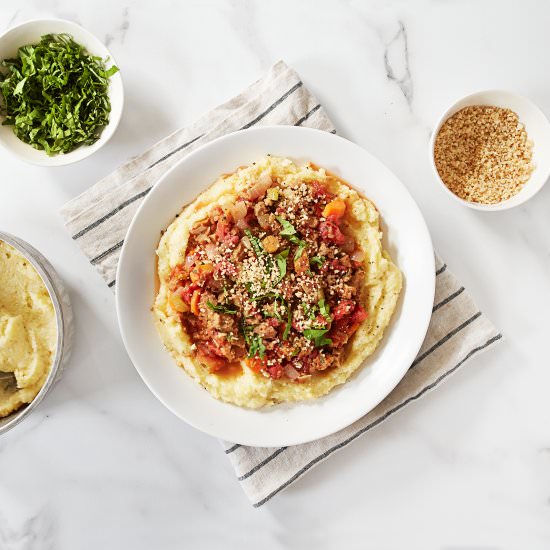 Creamy Polenta with Bolognese