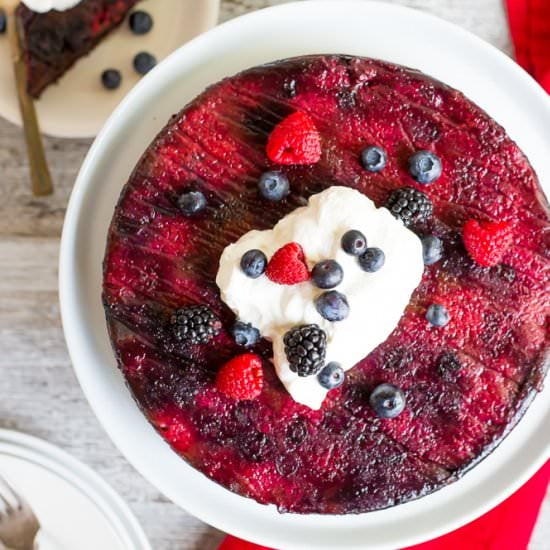 Upside Down Mixed Berry Cake