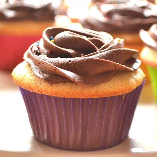 One Dozen Yellow Cupcakes