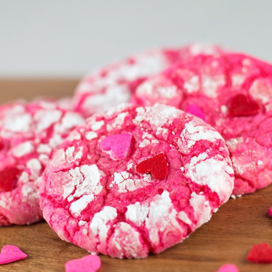 Valentine Crinkle Cookies