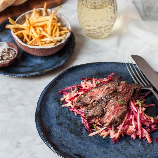 Marinated Irish skirt steak