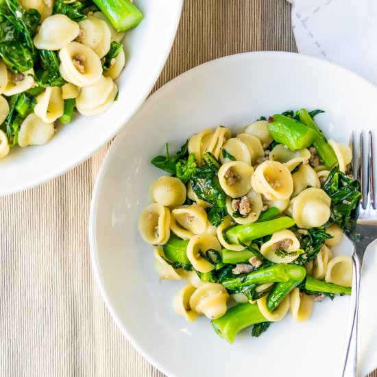 Pasta, Chinese Broccoli and Sausage