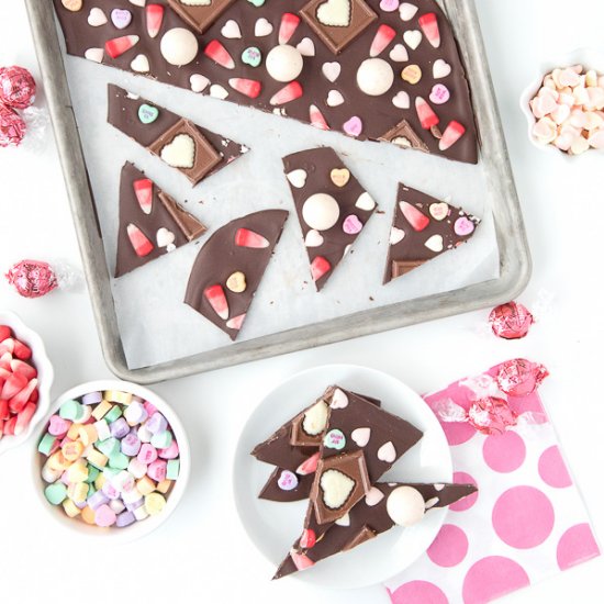 Valentines Chocolate Candy Bark