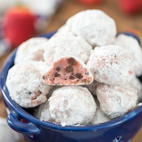 Strawberry Chocolate Chip Snowballs