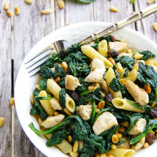 Spinach Chicken Pasta Salad