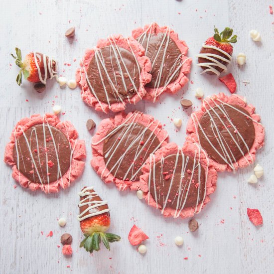 Chocolate Dipped Strawberry Cookies