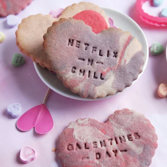 Marbled Valentine Sugar Cookies