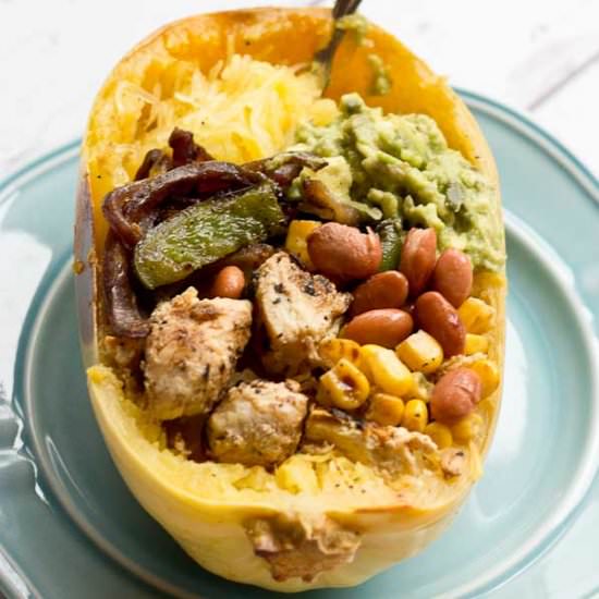 Chicken Burrito Spaghetti Squash Bowls