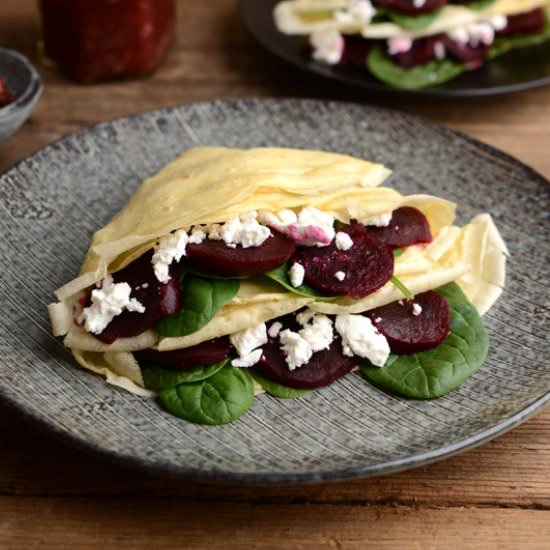 Beetroot & Goats Cheese Pancakes