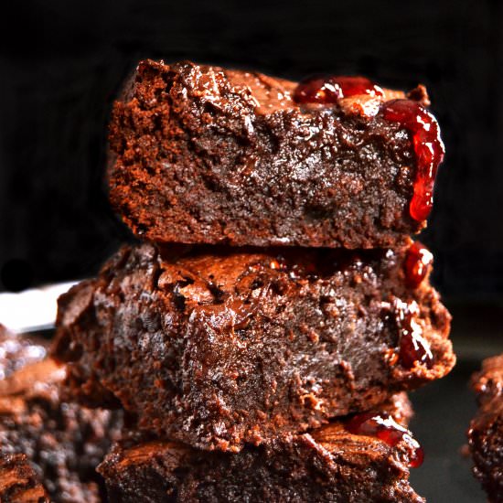 Boozy Raspberry Brownies