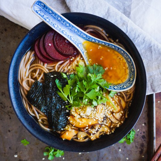 Green Tea and Miso Noodle Bowl